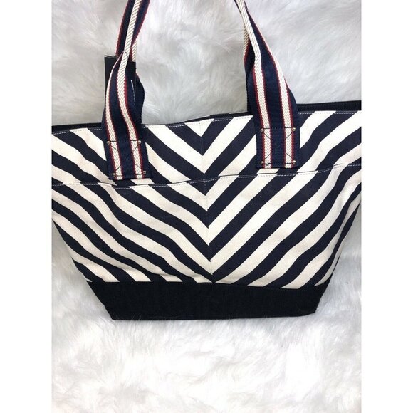Tommy Hilfiger striped large navy white bag - Picture 3 of 6
